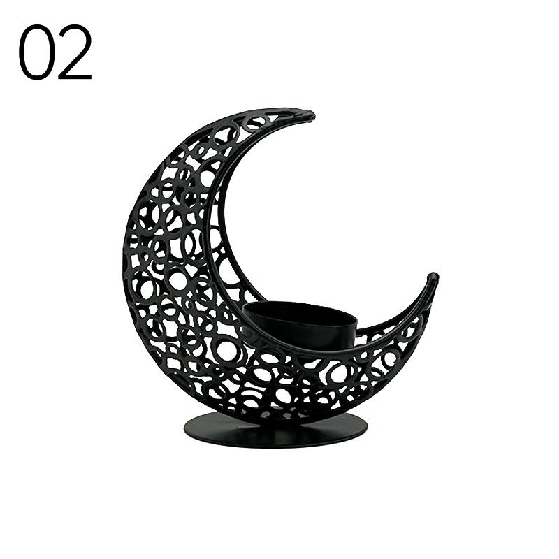 Metal Moon Candle Holder Eid Mubarak Candle Holder Home Islamic Muslim Party Decor Ramadan Candle Stand Eid Mubarak Table Decor
