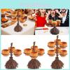 Charming Halloween Resin Pumpkin Cup And Broom Decorative Ornament Set For Festive Home Decor