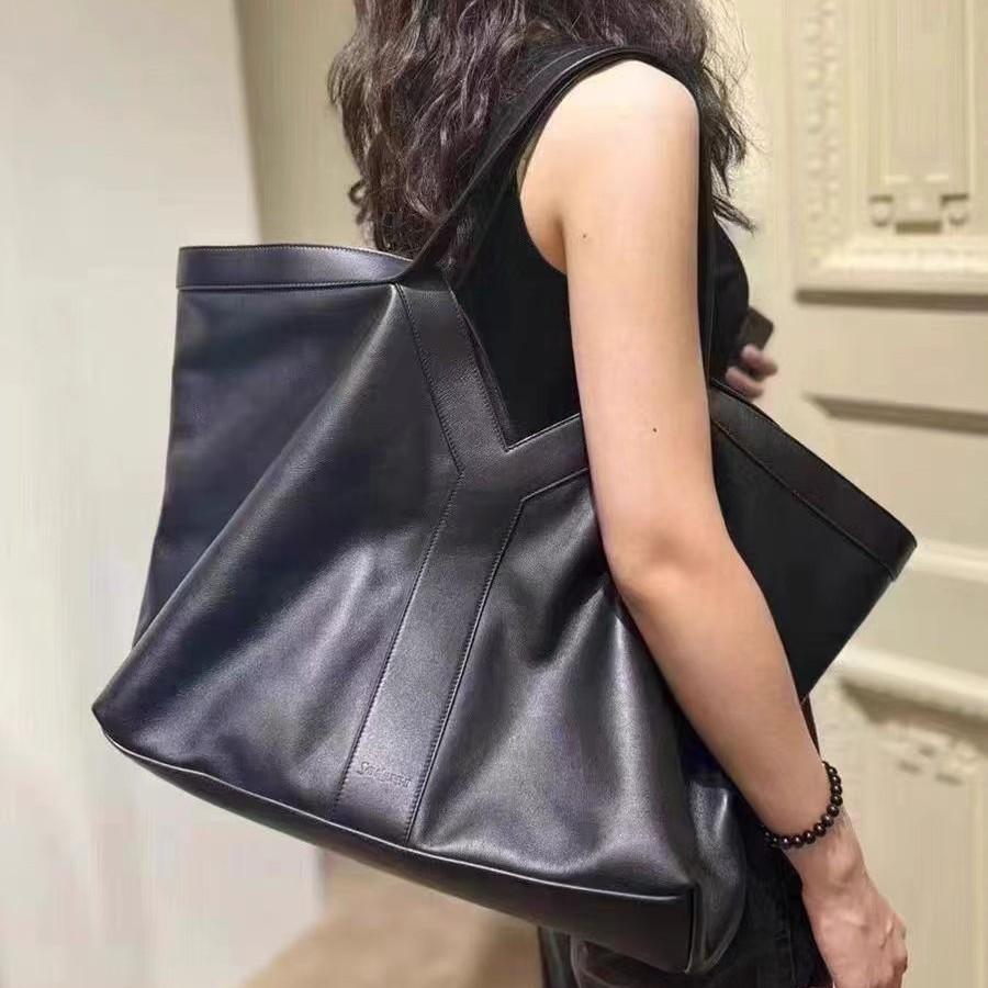 New Lazy and Slack Feeling Large Bag Women's Leather Bag Large Capacity Shoulder Portable Commuter Bag