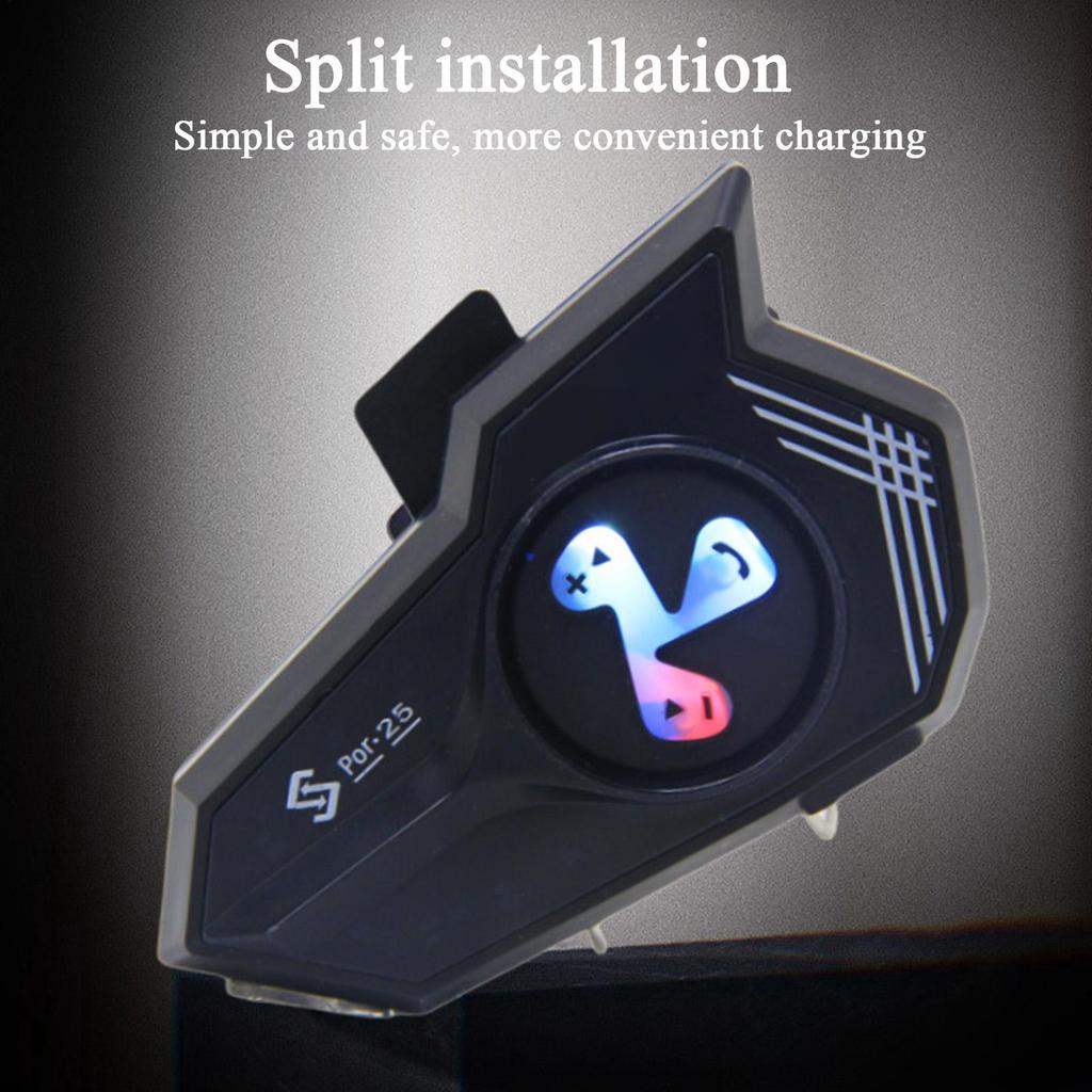 Motorcycle Headset Motorcycle Communication Systems Colorful Light Voice Assistant Noise Cancellation Waterproof Earphone for