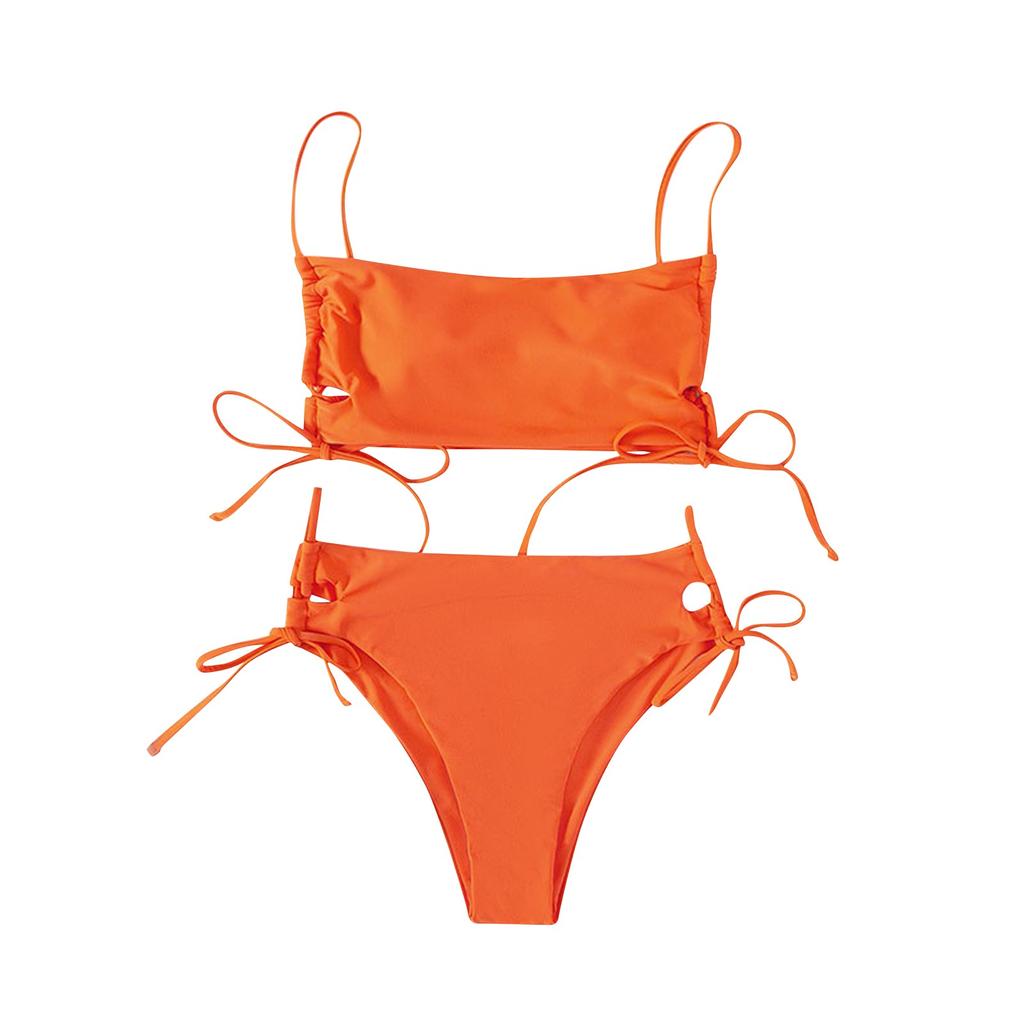 Female Swimming Suit Screw Thread Bikini Set 2 Pieces Sport Beach Suit Women Sport Bra With Triangle Shorts