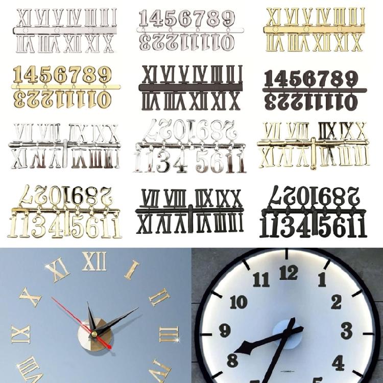 Clock Numerals 3CM Clock Number, Arabic Number Roman Numerals Clock Part Suitable for Home and School Use