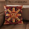 2D Aztec Sun God Pattern Decorative Pillow Cases Pattern Cushion Cover Suitable For Sofa Bedroom Car Pillow Cover