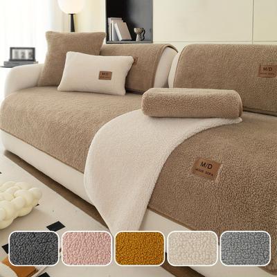 1pc Plush Sofa Slipcover/Pillowcase, Thickened Couch Cover Four Seasons Universal Furniture Protector for Bedroom Office Living Room Home Decor