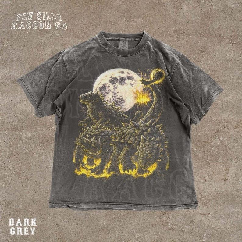 Ankylosaurus Celestial TShirt Vintage Spike Dinosaur Graphic Tee Size S3XL Unisex T-Shirt S