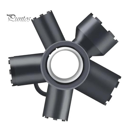 

Инструмент для снятия аэратора для крана 10 в 1 Компактный ключ для крана Сверхпрочный ключ Aerato для резьбовых аэраторов TF M16.5 M21.5 M24 M28 без царапин чёрный