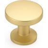 Homdiy 5 Pack Cabinet Knobs Gold Dresser Drawer Knobs - Brushed Brass Cabinet Pulls Kitchen Cabinet Hardware