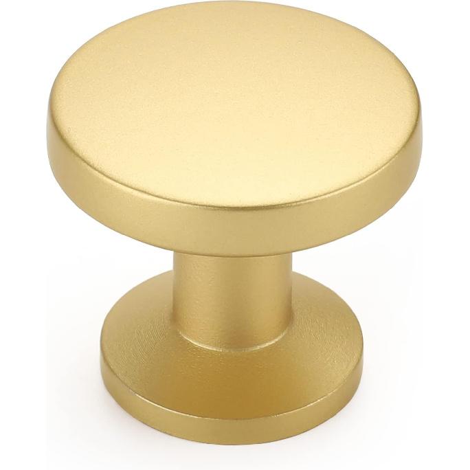 Homdiy 5 Pack Cabinet Knobs Gold Dresser Drawer Knobs - Brushed Brass Cabinet Pulls Kitchen Cabinet Hardware