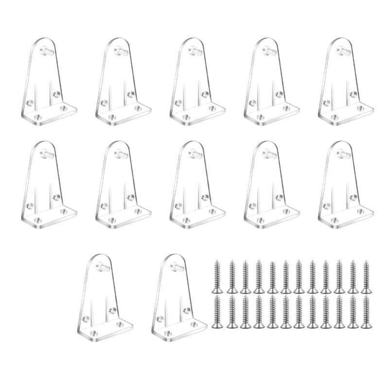 

12/36Pcs Clear Blind Brackets Plastic Hold Down Brackets Door Blinds Bottom Rails Holders Clips Replacement with Screws