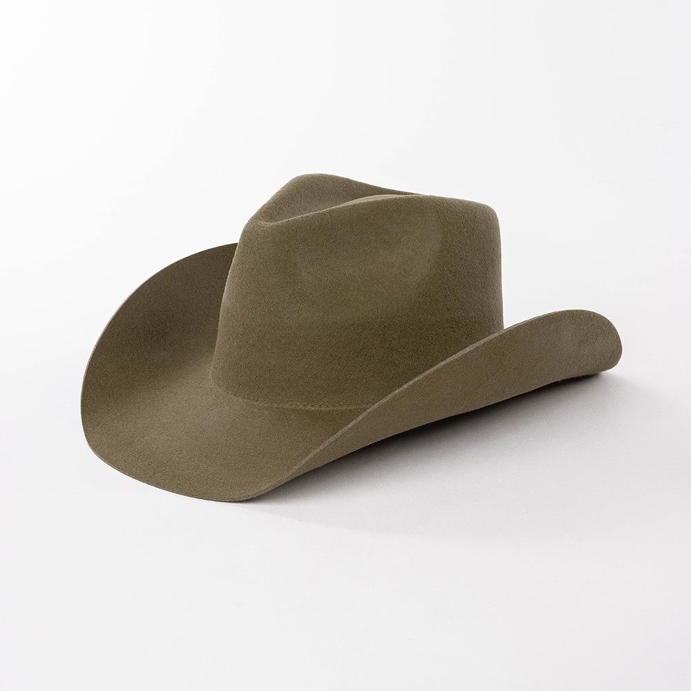 Chapeau de cowboy automne et hiver nouveau chapeau de cowboy en feutre de laine blanc chapeau jazz mode décontractée européenne et américaine chapeau de cowboy bouclé