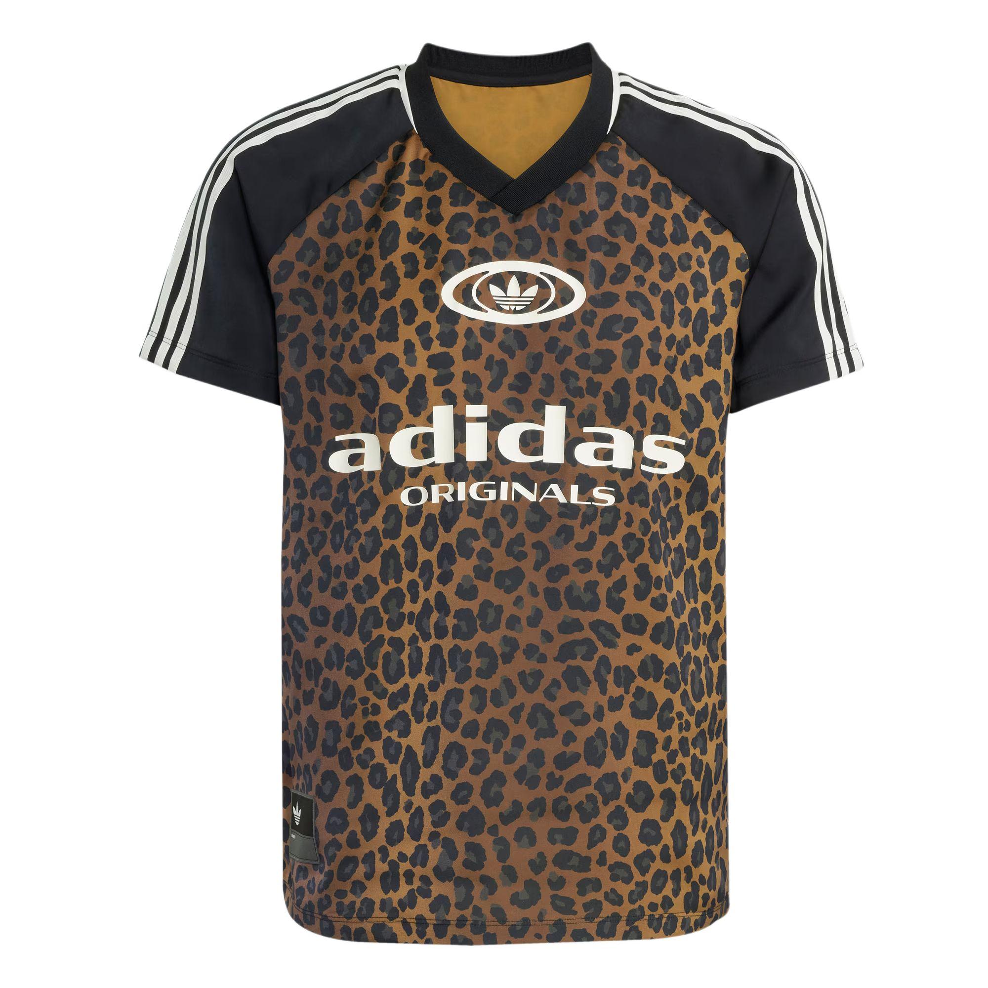 Adidas Originals Leopard Print Satin Football Jersey Multi Black Women KA2671 S