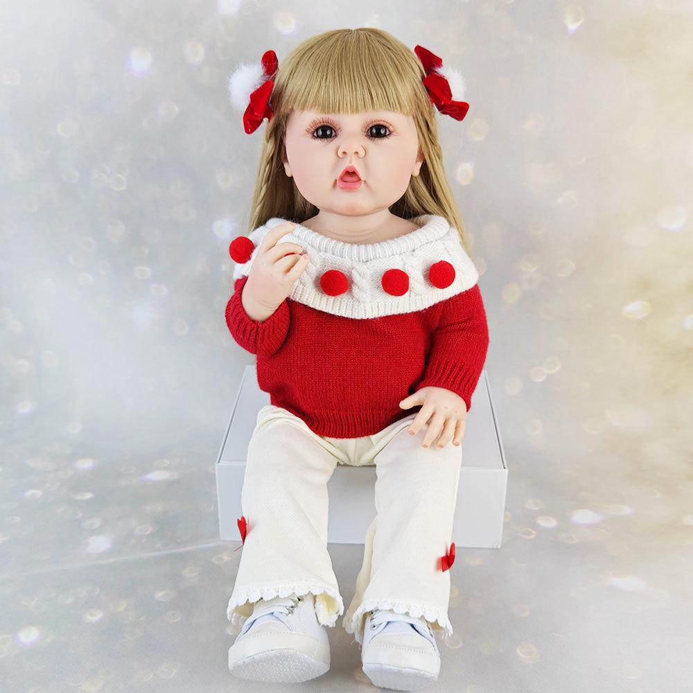 

22 дюйма/55 см новорожденная реалистичная кукла реборн, расписанная художниками, все тело, силиконовый винил, водонепроницаемая детская игрушка для подарка 55cm