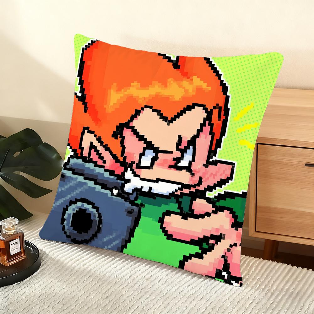 Friday Night F-Funkin Cushion Cover Soft Short Plush Pillow Cover Smooth Cozy Texture Aesthetic Cushion Case Home Decor