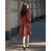 Demana Monet Rose Retro Tiered Lace Tie-Waist Midi Dress