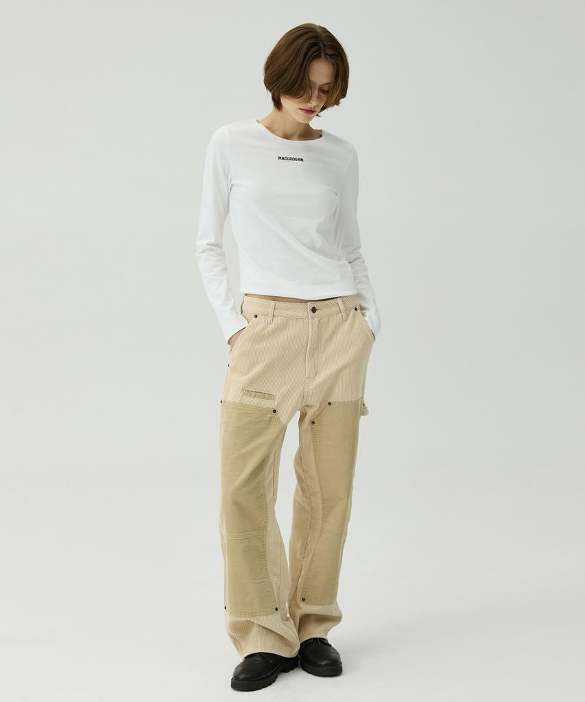 MAGOODGAN Farburn 4416 Carpenter Corduroy Contrast Dark Navy Pants