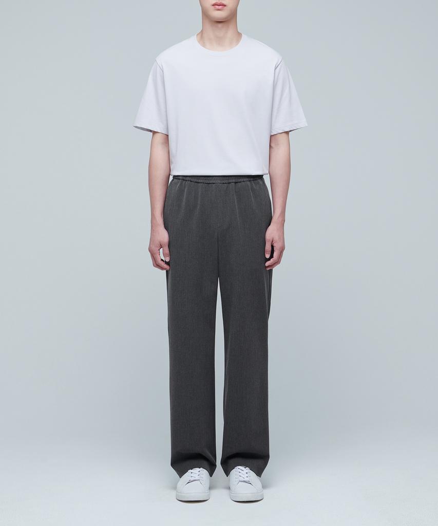 MUSINSA STANDARD Genderless Wide Banding Slacks [Medium Gray]
