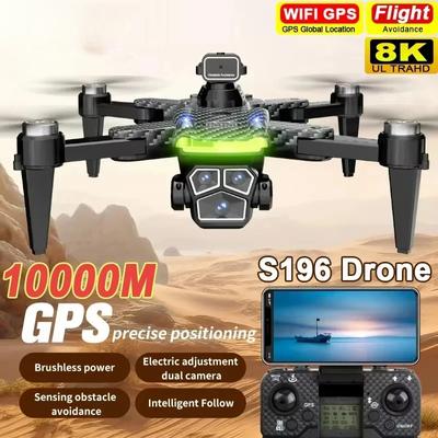 2025 New Original S196 GPS Drone 6K 5G WIFI FPV Professional HD Aerial Photography ESC Dual Camera Brushless Obstacle Avoidance Quadcopter 8000M