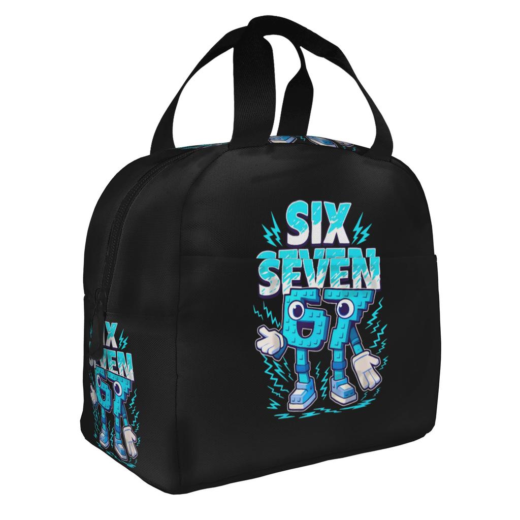 67 Italian Brainrot Six Seven Insulated Lunch Tote Bag for Women  Resuable Thermal Cooler Bento Box Outdoor Camping Travel
