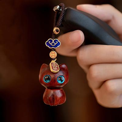 Cute Anime Cat Keychain για Γυναικεία Ανδρικά Αλυσίδα Τσάντα Κινητού Ξύλινο Κρεμαστό Προσωπικότητα Δημιουργικά αξεσουάρ κοσμημάτων