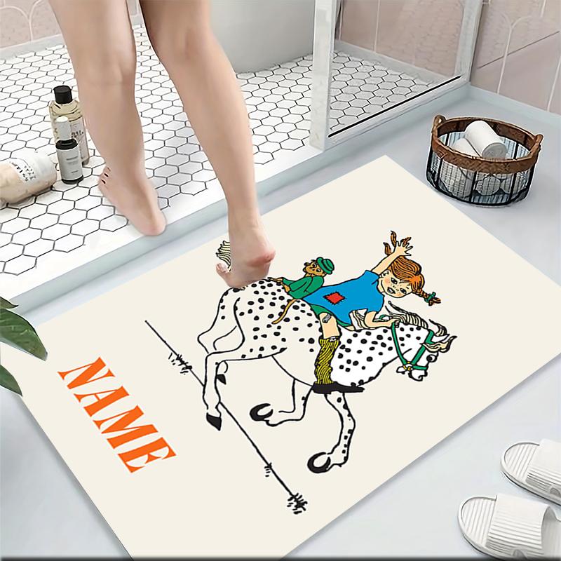 Custom Name Friendship Between Child Horse Carpet Rug Customizable Soft Washable Anti-Slip Home Living Room Sofa Mats Personalized Rug. 0909324