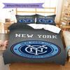 New York City FC Pattern Bedding Set Quilt Cover Pillowcase Home Decor Gift (1 * Duvet Cover + 2 * Pillowcase, Without Core)