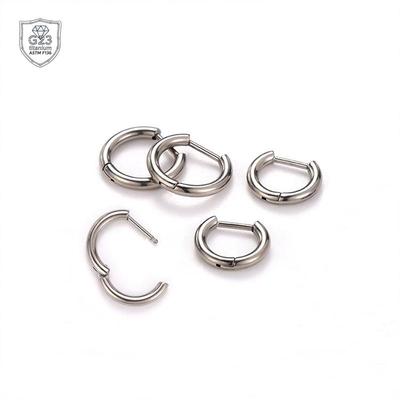 F136 Titanlegierung D-Ring Ohrringe: Halbkreisnadel, Schlichter Ring für Lippen-, Ohr-, Nasen- und Knorpelpiercing