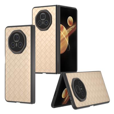 For Honor Magic V3 5G Case Woven Texture PU Leather Coated PC Mobile Phone Cover
