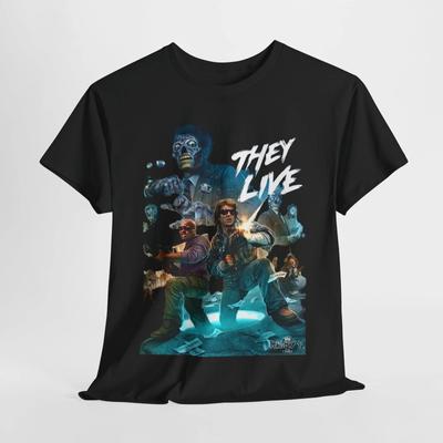 John Carpenter's Sie Leben 1988 Film 100% Baumwolle T-Shirt Herren T-Shirts Oberteil Unisex Schweres Baumwoll-T-Shirt
