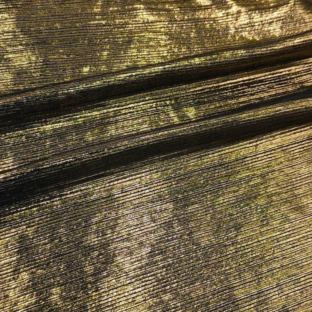 Shiny Satin Fabric Silk Stripe Drawstring Knit Hot Stamping Fabric Laser Bright Color Stretch Dance Skirt Clothing Fabrics