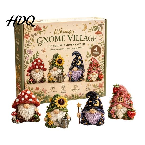 Beaded Dog Figurines 3D Craft Kit DIY Handmade Bead Art Set Cute Miniature Sculpture Cows Birds Mushrooms Beadwork Kit for Beginners Enthusiasts
