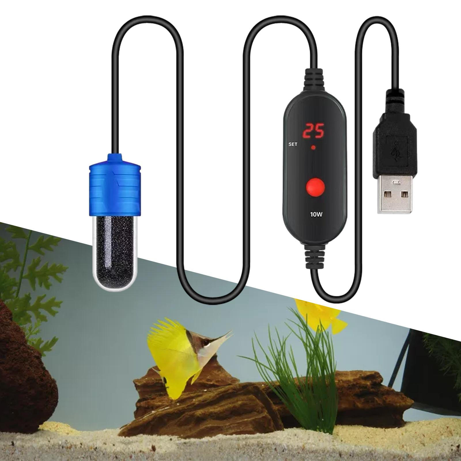 

Нагреватель аквариума, регулятор температуры 15–34 °C, светодиодный цифровой дисплей, зарядка через USB, перегрев 15W