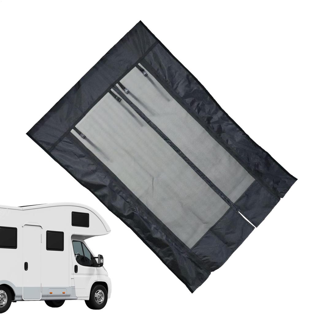 Magnetic Caravan Door Curtain With Zipper Insect Mosquito Screen RV Mosquito-proof Door Curtain For Campers Sliding Door Back