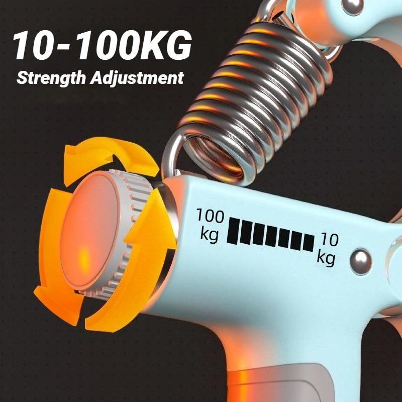Durable And Safe 10-100Kg Adjustable Hand Grip Strengthener Trainer With Counter Wrist Forearm And Exerciser For Muscle Building Strength
