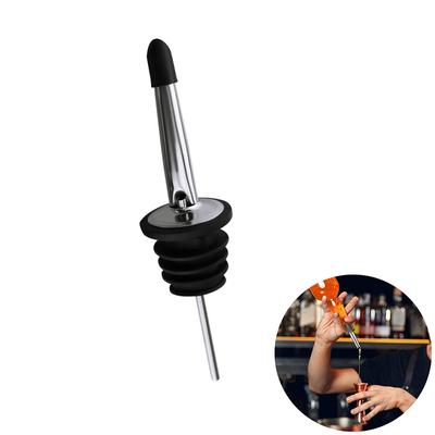 Stainless Steel Classic Bottle Pourers Liquor Pourers with Rubber Dust Caps Olive Oil Spout Speed Pour Spouts JT68