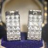 Huitan Dainty Hoop Earrings with Shiny Cubic Zirconia Noble Daily Life Office Jewelry for Women Fashion Stylish Ear Accessories