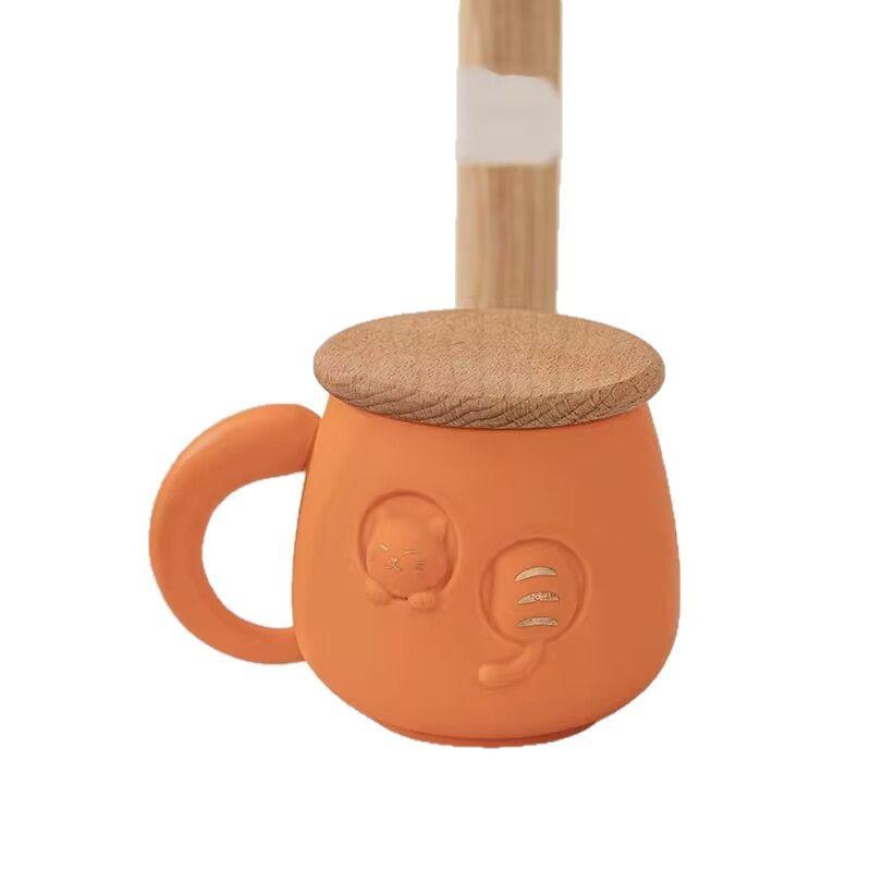 High-Value Wind With Lid Cute Cup Designer Niche Coffee Cup Ceramic Water Cup Girl