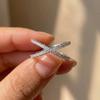 925 Sterling Copper Luxury Cross X Shape Women Engagement Ring Full Paved CZ Stone Elegant Simple Female Zircon Ring Hot Sale