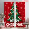 2pcs,2D Plane Printing Contemporary Curtains Tree and Christmas Ball Polyester Easy Install (without Rod) Decorations Outdoor