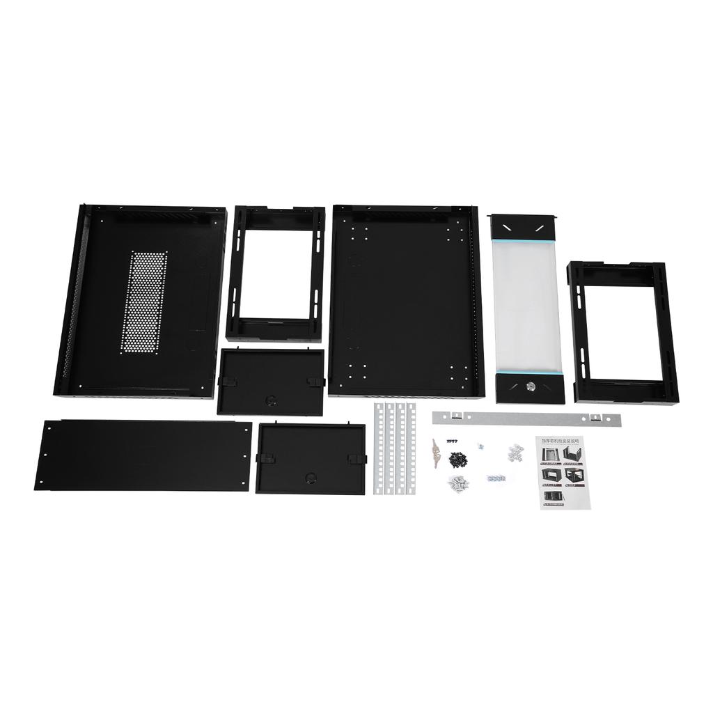 4U Wall Mount Server Cabinet, 50kg/110lbs Heavy Duty Network Rack with Glass Door for Switch Router in Office Data Center