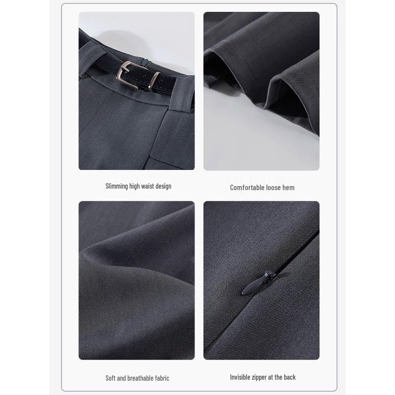 Pleated Midi A-line Skirt with Invisible Zipper & Belt