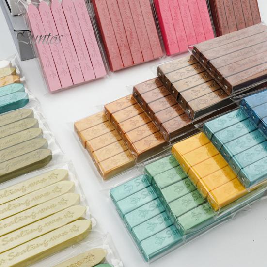Vintage Wax Stamp Supplies 5PCS Sealing Sticks, with Wicks, Classic Color Seal Accessories Strips, for Envelope And Craft Decor Handmade Greeting Card