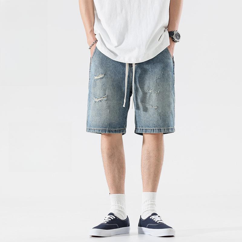 

Summer New Shorts Five-point Pants Loose Tapered Jeans Medium Pants 3XL