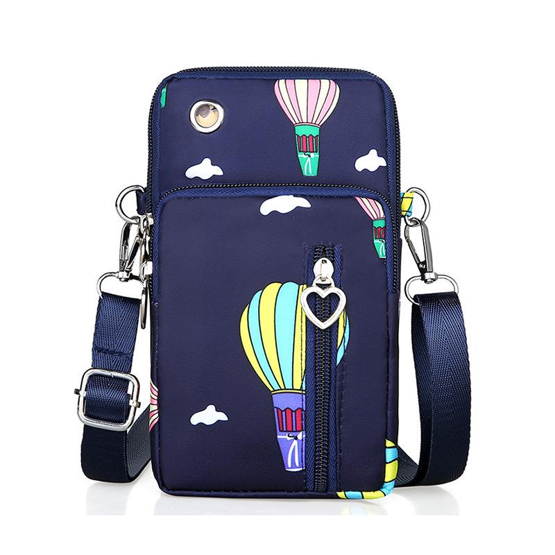 Mini-Umhängetasche für Damen im neuen Stil, dreilagiger Reißverschluss, Nylon, Handgeldbörse und Armtasche