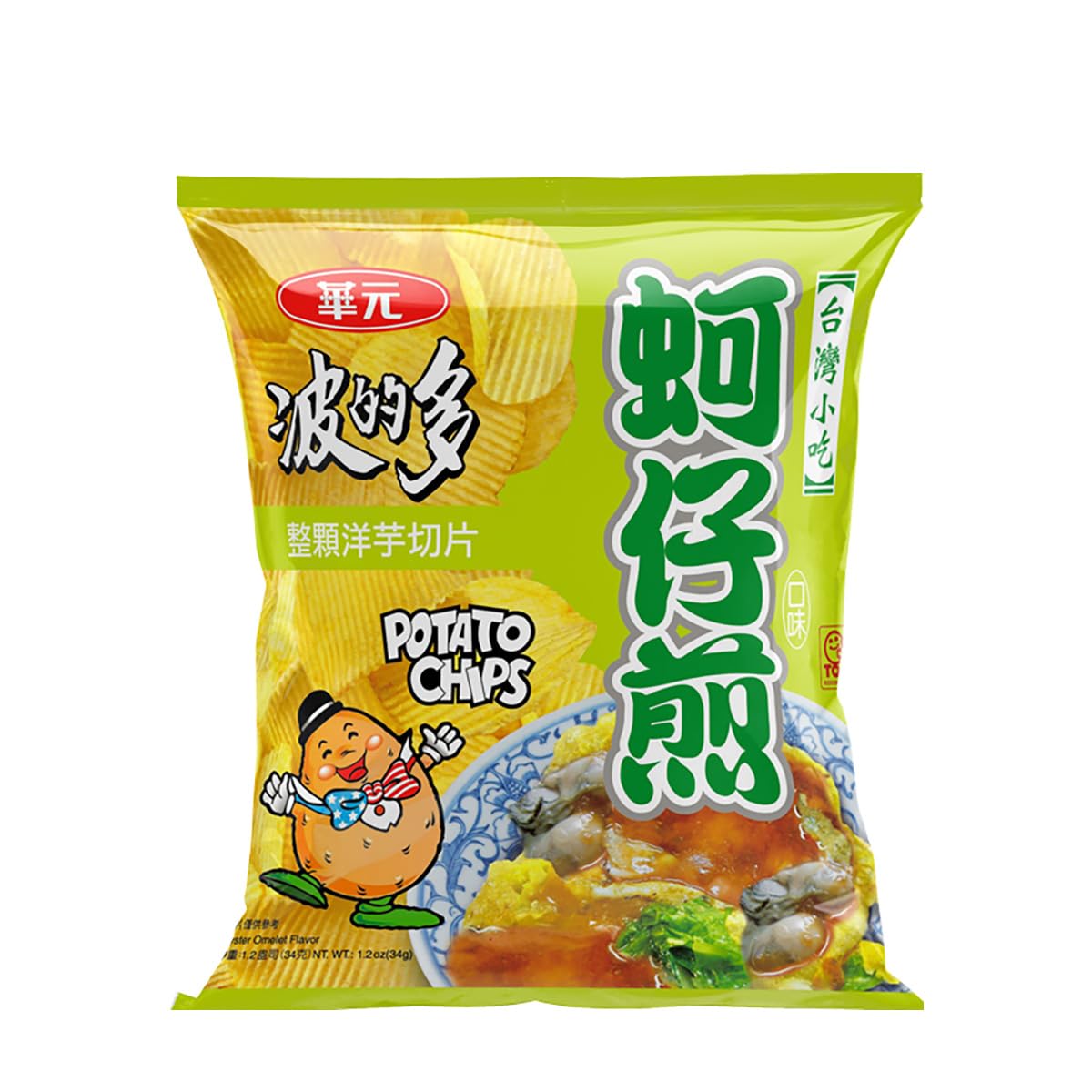 

Doverfield Hua Yuan Тайваньский картофельно-устричный омлет 34 г x 10 упаковок Чипсы-омлет, Вкус, (Устричный вкус)