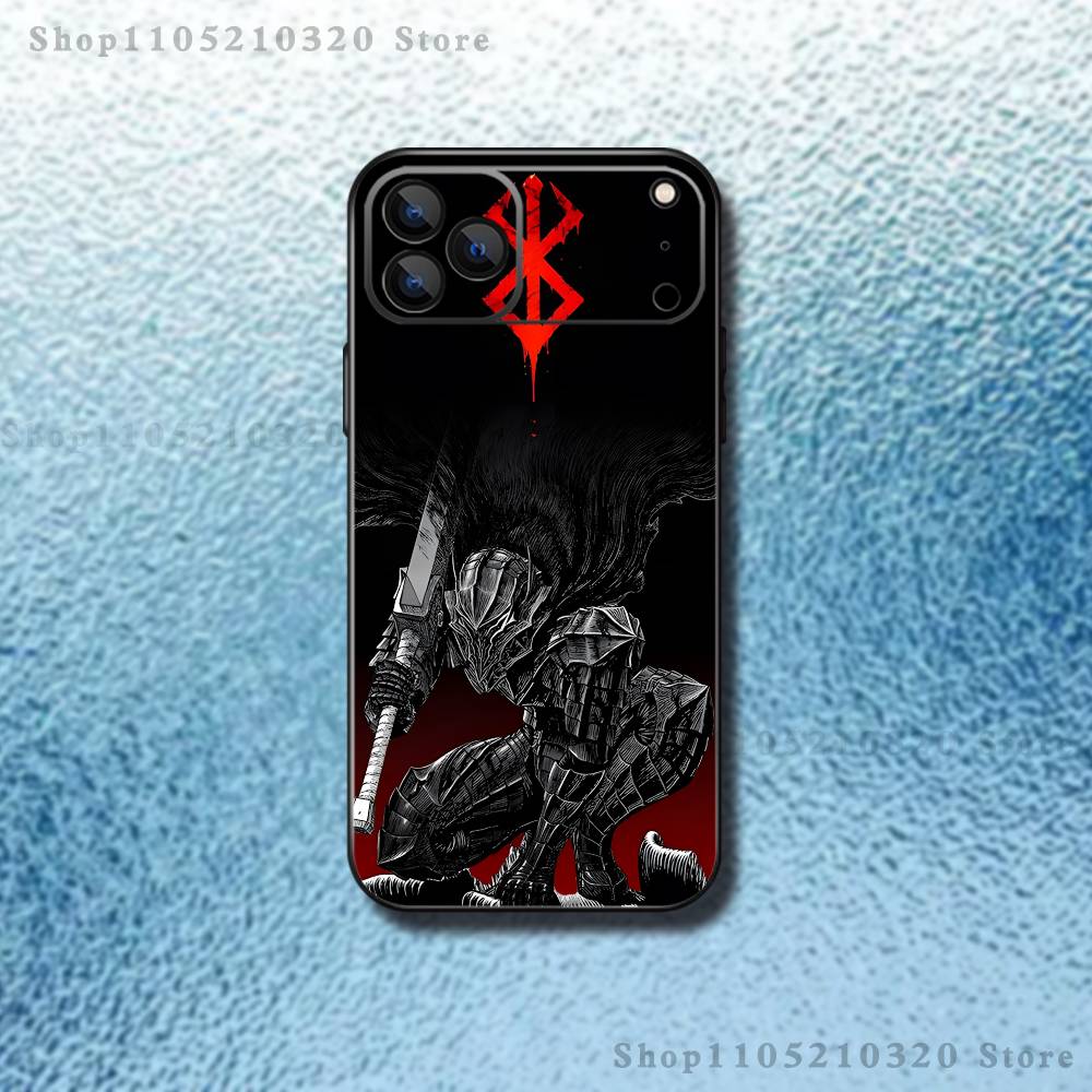 

Чехол для телефона Griffith B-BerserkS для iPhone 17,16,15,14,13,12,Pro,Max,Plus,E,SE4,Air,Mini Черный Мягкий Бокс iPhone17air