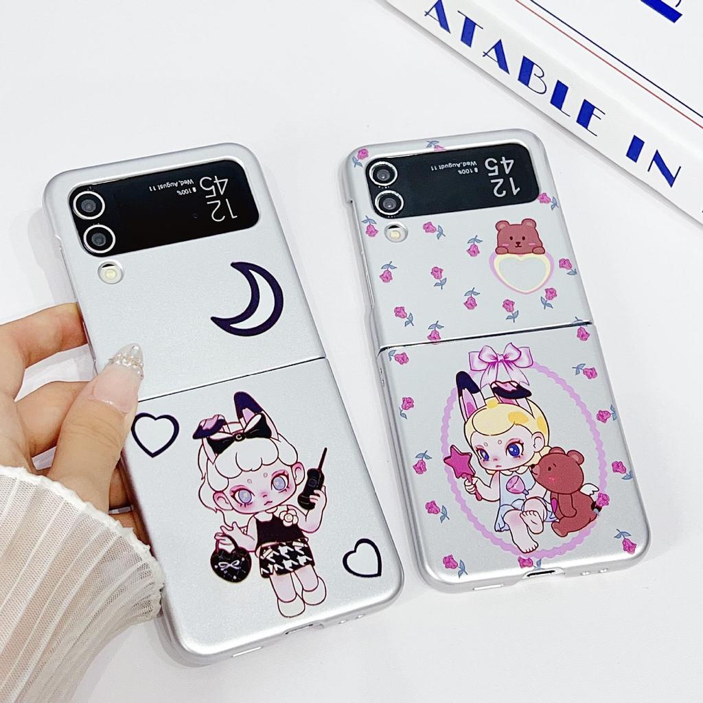 Electroplated Protective Case for Samsung Galaxy Z Flip7/6/5 - Compatible with Japanese & Korean Cartoons