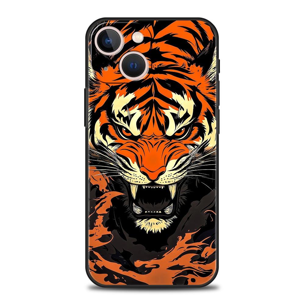 Cool Animal Tiger Lion Phone Case For iPhone 17 16E 15 16 14 13 12 11 Pro Max 7 8 Plus Soft TPU Back Cover