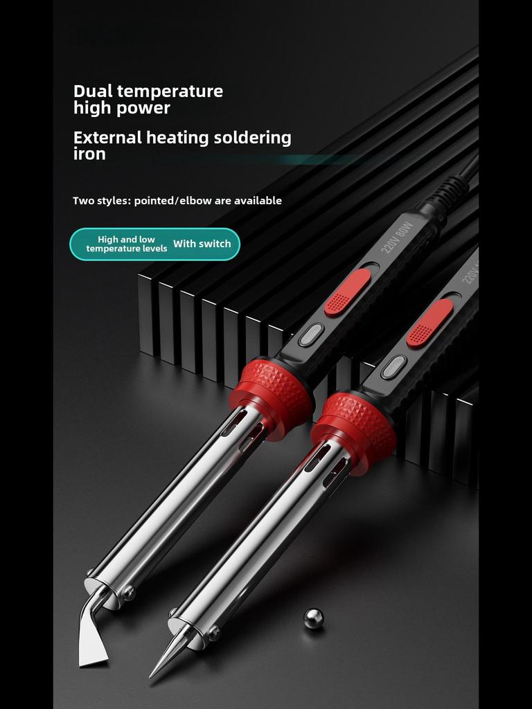 300W Adjustable Temperature Handheld Soldering Iron - Portable, High-Power Flat Head with External Heating.