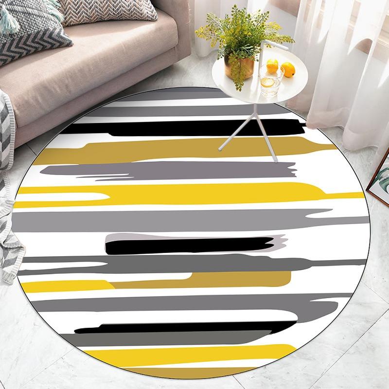 Rond Vloerkleed – Kleurrijke Artistieke Print Zachte Vloermat voor Woonkamer, Slaapkamer of Moderne Woondecoratie Diameter 90cm(35in)