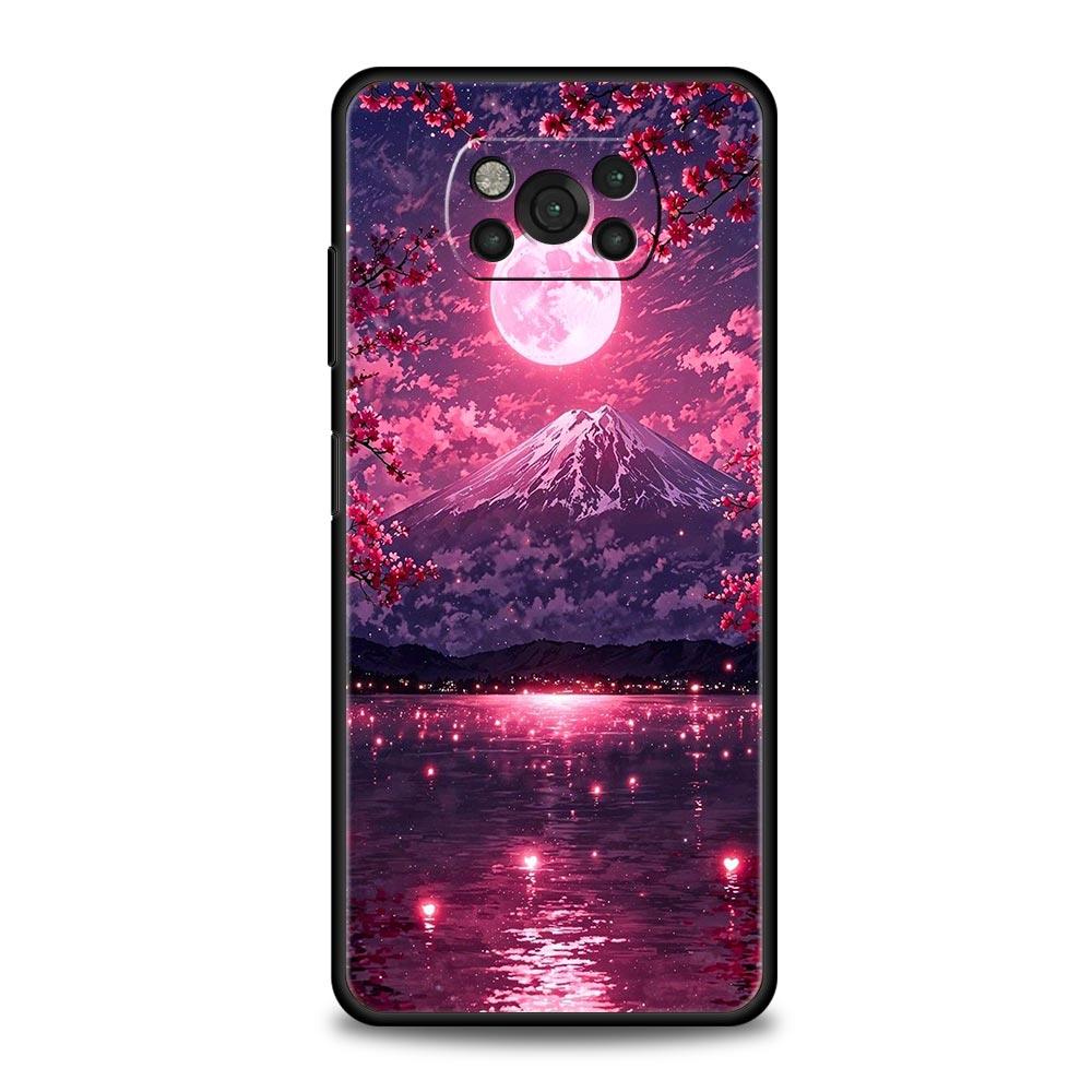 Pink Sunset Mountain Phone Case Cover  for Xiaomi Poco F7 Ultra F6 F5 F4 F3 X6 X5 X4 X3 NFC C51 C55 M4 GT 5G Soft TPU Shell Bags